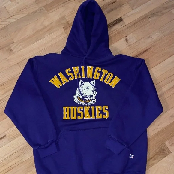 Sweat-shirt à Capuche Vintage Années 80 Russell Athletic - Taille M - Rouge USA